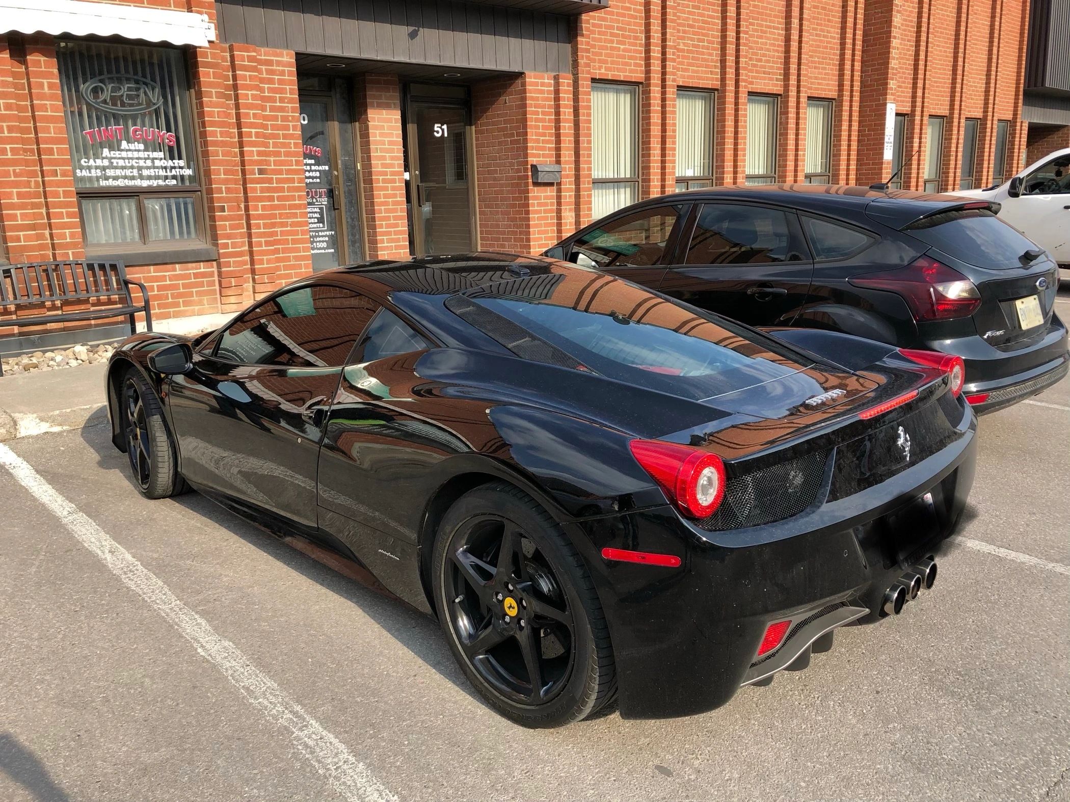 Ferrari with professionally installed window tint